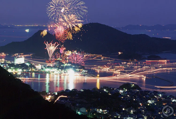 弁天島からの花火