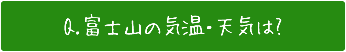 富士山の気温・天気は？
