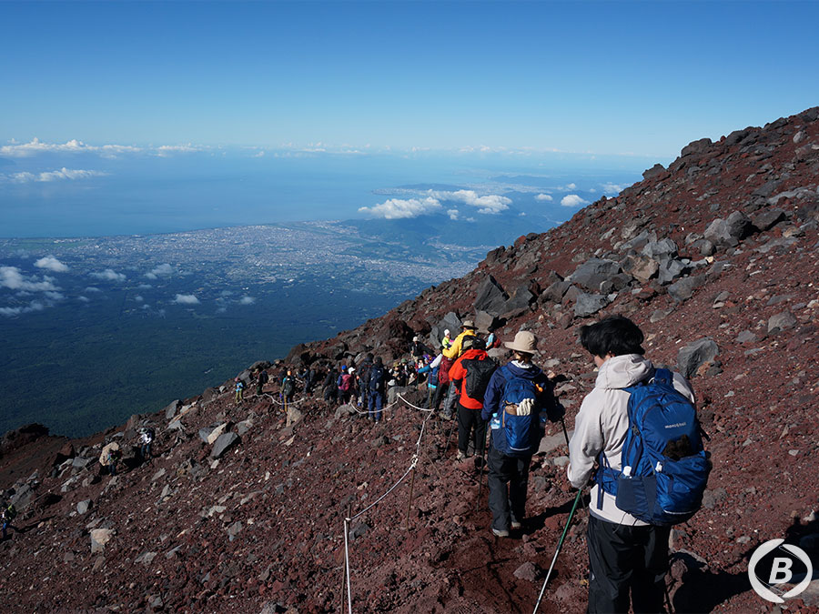 富士登山の下山風景
