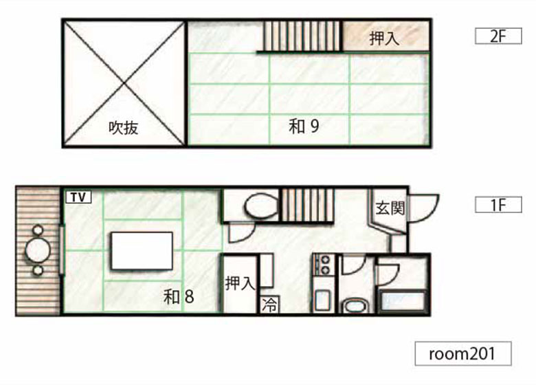 スタンダードタイプA和室／メゾネット・間取り図