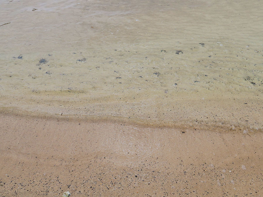 三宇田浜海水浴場の海水と砂浜