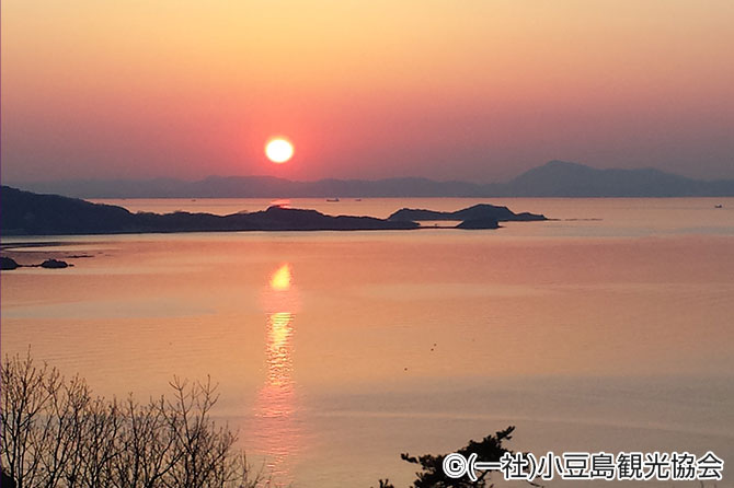 夕陽ヶ丘屋形崎の夕景