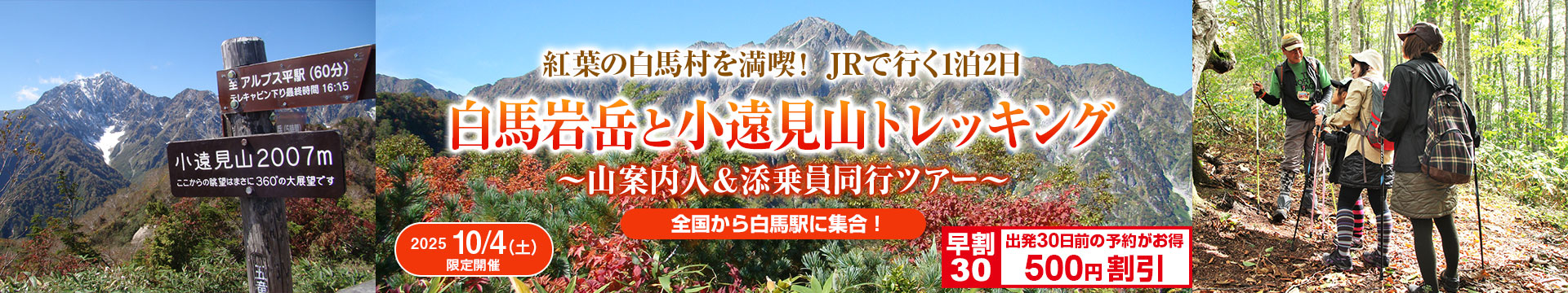 白馬岩岳と小遠見山トレッキングツアー