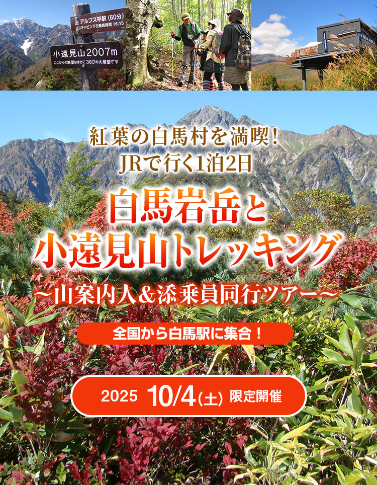 紅葉の白馬村を満喫！白馬岩岳と小遠見山トレッキングツアープラン